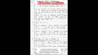 What is Diabetes Mellitus  Handwritten class notes 📝of pharmacy  Pharmacotherapeutics 📝📝💫🥰 [upl. by Ackler11]