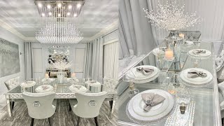 NEW GLAM DINING ROOM UPDATE  Budget friendly glam decor ideas [upl. by Namijneb]