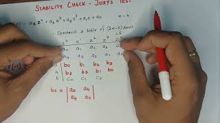 Jurys Stability Test with examples EET305 Signals and systems  Control System [upl. by Esekram]