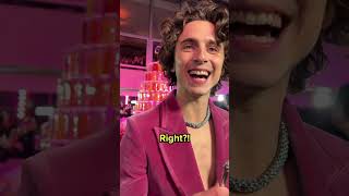 Timothée Chalamet losing it over a tiny mic 🎤 shorts [upl. by Nella145]