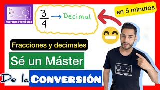 ✅​FRACCIONES a DECIMALES Ejercicios Resueltos 𝘼𝙥𝙧𝙚𝙣𝙙𝙚 𝙘𝙤𝙣 2 𝙀𝙟𝙚𝙧𝙘𝙞𝙘𝙞𝙤𝙨 𝙘𝙡𝙖𝙫𝙚 😎​🫵​💯​ Aritmética [upl. by Lepp]