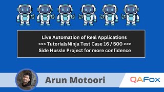 Live Automation of Real Projects using Selenium Java  Part 16 TCRF016 [upl. by Ilysa]