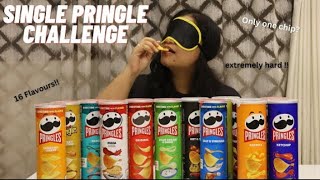 SINGLE PRINGLE CHIP CHALLENGE  ULTIMATE PRINGLES CHALLENGE  GUESS THE FLAVOUR WITH 1 PRINGLE CHIP [upl. by Eittik]