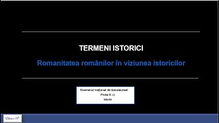 Termeni istorici  Romanitatea românilor în viziunea istoricilor [upl. by Adnylem]