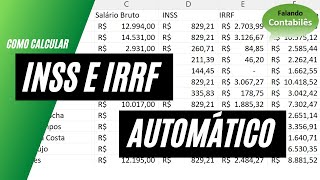 Cálculo de INSS e IRRF na folha de pagamento [upl. by Antoinette]