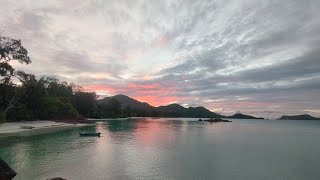 Praslin Seychelles cote dore beautiful beach evening time view 🪟 [upl. by Ney]