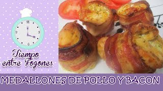 MEDALLONES DE POLLO ENVUELTOS EN BACON [upl. by Berwick57]