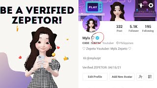 How to be a Verified ZEPETOR in Zepeto [upl. by Akamaozu913]