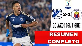 millonarios vs pasto Resumen Completo Gol de falcao hoy al pasto cuadrangular liga Betplay 2024 [upl. by Oleusnoc]