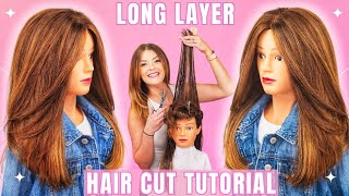 KEEP Your LENGTH with this EASY Movement LONG Layer Haircut Tutorial [upl. by Anawot]