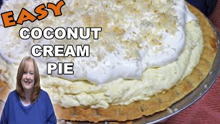 Luscious COCONUT CREAM PIE  Such an easy 6 ingredient pie recipe [upl. by Kyl]