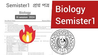 Class 11 semester 1 biology question paper 2024xi semester1 quistion paper 2024 Science [upl. by Animrac]