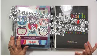 Teacher Planner Comparison Erin Condren vs Plum Paper in 2 size [upl. by Yreme]