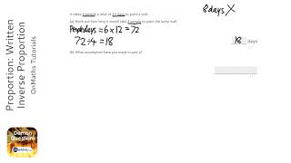 Proportion Written Inverse Proportion Grade 4  OnMaths GCSE Maths Revision [upl. by Ymiaj]