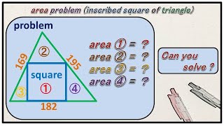 mathematics area probleminscribed square of triangle [upl. by Covell]