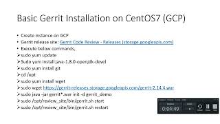 Basic Gerrit Installation on CentOS7 GCP centos7 GCP Gerrit Git [upl. by Ahsoym]