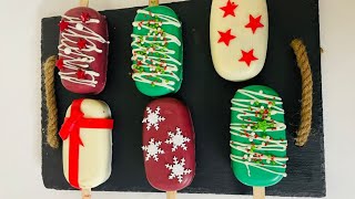 Christmas theme CAKESICLES recipe at home in 30 minutes Easy Christmas party desserts  Rasoisaga [upl. by Arrol]