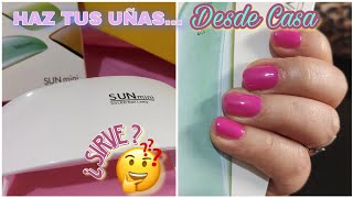 Gel semipermanente aplícalo tu misma desde casa lámpara SUN mini sirve o no Precio🤑🤑uñasdegel [upl. by Moazami560]