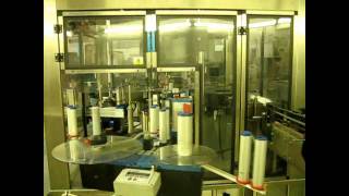 Used PE Labellers Six Head Rotary Labeler  stock  70480009 [upl. by Nibot127]