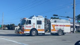 Large Response Boca Raton Fire Rescue Engines 1245  Medic 1 and 2 Battalions Responding [upl. by Selrahc]