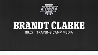 Defenseman Brandt Clarke  0927 LA Kings Training Camp Media Availability [upl. by Nivanod]