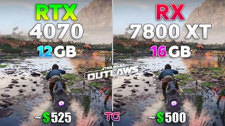 RTX 4070 vs RX 7800 XT in Star Wars Outlaws  1440p [upl. by Aonian]