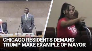 Chicago residents demand Trump make example of sanctuary city mayor [upl. by Attennaej633]