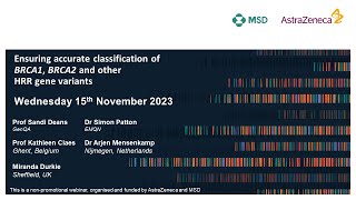 Ensuring accurate classification of BRCA1 BRCA2 and other HRR gene variants 2023  webinar 4 [upl. by Fitzhugh]