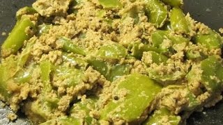 Baji milagai poriyal recipe in tamilgreen chilli poriyal recipe mirchi masala poriyal recipe [upl. by Ntsyrk651]