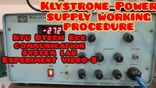 Klystron power supply working procedure microwave engineering lab Experiment [upl. by Riocard]