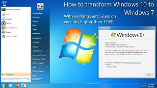 How to make Windows 10 look like Windows 7 with working Aero Glass REUPLOAD [upl. by Enelad]