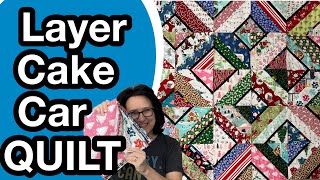 💥❤️ One Layer Cake Quilt Pattern 💥 Scrappy Car Quilt [upl. by Mastic]