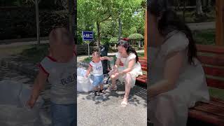 My son went to the park to pick up plastic bottles and sell them for money funny babietoys baby [upl. by Yxor]