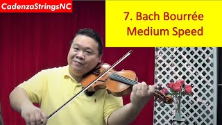 Bourrée  Medium Speed Play Along  Suzuki Violin Book 3 [upl. by Chappie]