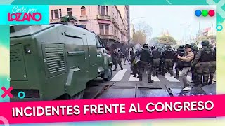 INCIDENTES frente al CONGRESO por la Ley de Movilidad Jubilatoria  CORTÁ POR LOZANO [upl. by Enyaw]