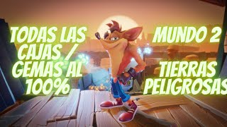 Crash Bandicoot 4  Tierras Peligrosas Al 100 gemas y cajas  Gema Roja  Gema Verde  Parte 2 [upl. by Abbie]