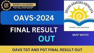 OAVS2024 FINAL RESULT OUT [upl. by Rep967]