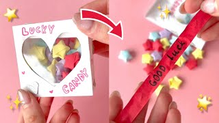 CUTE GIFT  DIY  EASY PRESENT IDEA  DIY GIFT  Paper stars  lucky candy ⭐️ [upl. by Mayrim]