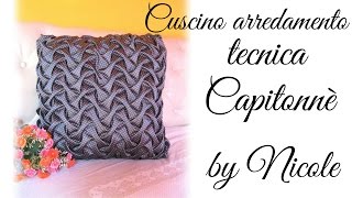 Tutorial cuscino con la tecnica capitonnè  canadian smocking for cushion [upl. by Arndt]