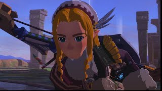 Zelda defeats the Windblight Ganon  Full Snowquill Armor  BOTW  Zeldas Ballad [upl. by Cuttie]