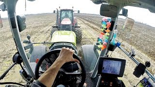 Cab View  Claas Axion 830  Bossini SG 200  Spreading Solid Digestate  HARD CONDITIONS [upl. by Odlabu]