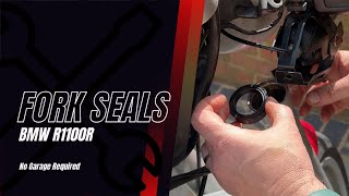 BMW R1100R Fork Seal Replacement [upl. by Hescock679]