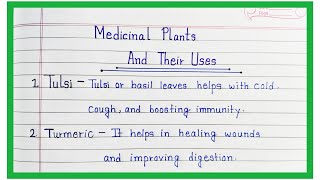 10 Medicinal Plants And Their uses In English  Easy Sentences About Medicinal Plants And Their uses [upl. by Enilarac952]