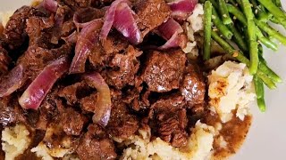 How to make Beef Stew over Mash Potatoes Recipe Instant Pot Pressure Cooker Comfort Food [upl. by Vic]