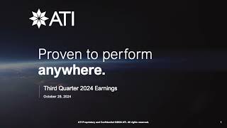 ATI Inc ATI Q3 2024 Earnings Presentation [upl. by Eneryc143]