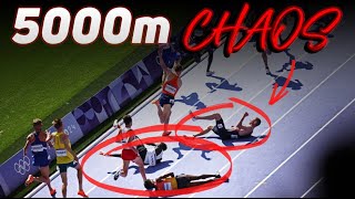 CHAOS In Olympic 5000m Grant Fisher Graham Blanks Escape amp Advance At Paris 2024 Games [upl. by Dyal]