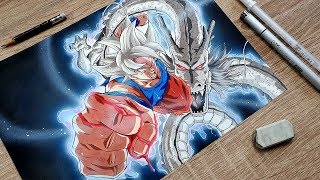 Anime Art  Drawing GOKU Ultra Instinct  DRAGON FIST [upl. by Allwein]