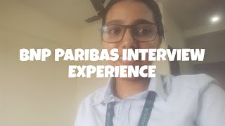 BNP Paribas  Technical Interview Experience  Fresher [upl. by Rehpotsirc]