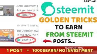 GOLDEN Steemit Tricksstrategy to earn  steemit [upl. by Yra]