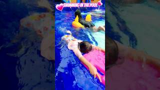 Swimming in the Pool with Kia and Ara  Pool Time  Nursery Rhymes  Kids Songs shorts viral fun [upl. by Arron697]